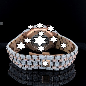 <b>Automatic</b> Luxury Sport Stainless Steel <b>Chronograph</b> Watch Fully Moissanite Bracelet Three Hip Hop Moisssanite Watch - Product Image 4
