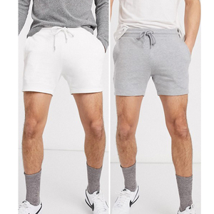 Men's Gray Cotton Drawstring <b>Shorts</b> Mid Waist Casual Solid Color Breathable Knitted <b>Short</b> <b>Shorts</b> with Pockets - Product Image 1