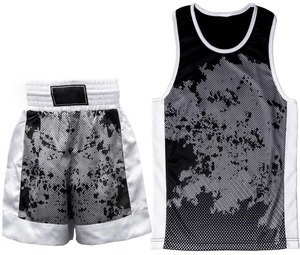 Conjunto de Ropa de Entrenamiento de Boxeo para Hombre, Camiseta sin Mangas y Pantalones Cortos de Poliéster Transpirable de Cintura Alta para Práctica de Artes Marciales - Product Image 3