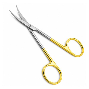 Ciseaux Iris allemands TC 4,5 pouces, courbés, en acier inoxydable, instruments chirurgicaux dentaires pour chirurgie de précision - Product Image 2