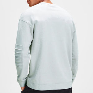 Sweat-shirts personnalisés avec logo pour hommes, nouveau sweat-shirt à col rond en tricot kaki pour l'hiver, sweat-shirt uni pas cher, design simple - Product Image 5