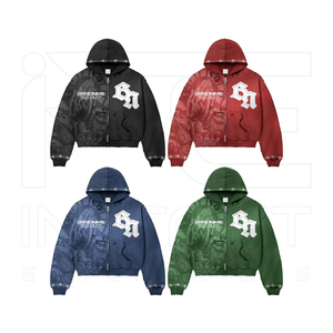 Sweat à capuche zippé vintage délavé sur mesure 2026 OEM/ODM, 400 GSM, molleton épais 80 % coton 20 % polyester, coupe oversize - Product Image 2