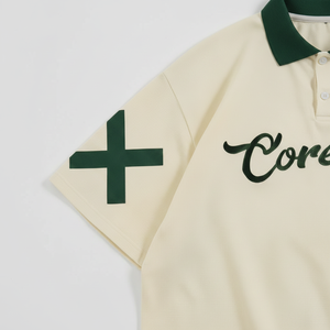 Polo en coton pour homme, uni, respirant, décontracté, avec logo brodé sur le devant, manches courtes, broderie de lettres - Product Image 2