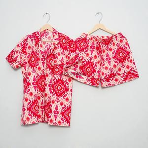 Conjunto de Pijama de Manga Corta para Mujer, Cuello en V, Cierre con Cordón, Algodón Suave, Transpirable, Secado Rápido, Casual, con Bolsillo en la Parte Superior, Sexy, para Verano - Product Image 3