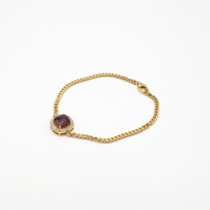 Pulsera Glamorosa con Piedra Granate de 8MM, Accesorio de Moda para Mujer, Ideal para Fiestas, Colección para Damas Modernas - Product Image 2
