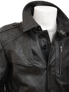 Manteau long croisé en mélange de coton premium pour homme, élégant, formel et décontracté, idéal pour l'hiver, avec ajustement ajustable - Product Image 3