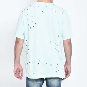 Camisetas de Alta Calidad Personalizadas con Efecto Desgastado para Hombre, Nueva Llegada, Formales, 100% Algodón Orgánico, Corte Holgado, Ecológicas y Transpirables - Product Image 4