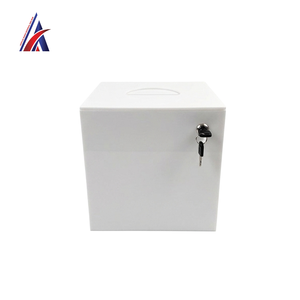 Caja de Donaciones Acrílica Blanca, Superventas en Malasia, 200x200x200mm, Cuadrada, para Caridad, Votaciones, Exhibición en Mostrador, Fabricante OEM B2B - Product Image 1