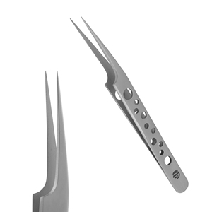 Pinzas para Pestañas con Mango Circular, Herramientas para Pestañas de Acero Inoxidable, Antimagnéticas, Duraderas, Ligeras, Personalizables, Stahlmann - Product Image 2