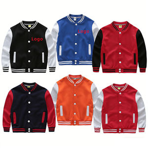 Blousons universitaires pour enfants avec manches, blousons Letterman vierges en gros, blousons de baseball pour garçons - Product Image 1