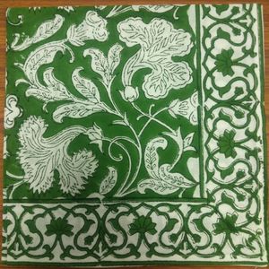 ผ้าเช็ดปากผ้าฝ้ายทรงสี่เหลี่ยมขนาด 20x20 ซม. คุณภาพสูง ลายพิมพ์บล็อกอินเดียสีเขียวอาร์ติโชค ทำด้วยมือ เหมาะสำหรับงานแต่งงาน โต๊ะอาหาร และงานอีเว้นท์ในฤดูใบไม้ร่วง - Product Image 1