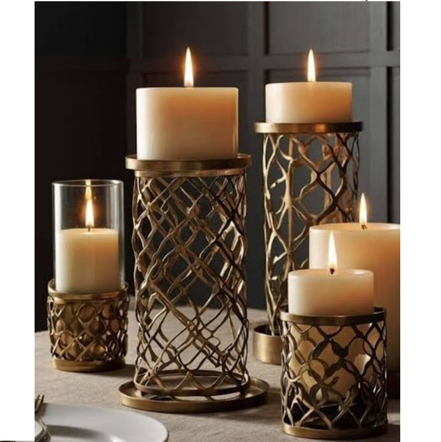 Handmade Design Golden Finishing Aluminum Metal Tea Light Holder Stand Dinner Table Decor Metal Votive Tea Light Holder Use