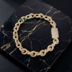 Moissanite Engagement Statement Necklace 18K Solid Gold S925 Rhodium Plated Link <b>Chain</b> Luxury Unisex Everyday Wear - Product Image 2