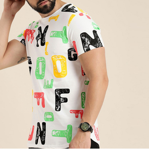 T-shirts pour hommes 100% Coton, décontractés, en tissu peigné épais, coupe oversize, d'été, respirants, infroissables, imprimés sérigraphiés, à séchage rapide - Product Image 2