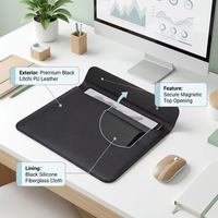 Pochette de rangement pour documents imperméable et ignifuge noire avec poche ouverte pour le bureau et l'école