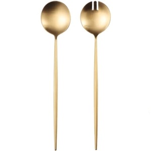 Green Resin Handle Set of 2 Metal Salad Server for Home Hotel & Restaurant Tabletop <b>Serving</b> <b>Spoon</b> & Forks Sets - Product Image 6