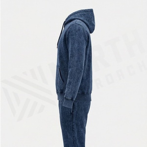 Survêtement confortable pour homme, effet délavé, respirant, vêtements de sport de haute qualité, personnalisable, pour la gym, le fitness, le streetwear et le jogging - Product Image 3