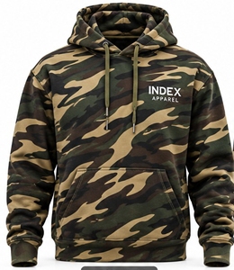 Sudadera con Capucha de Camuflaje para Hombre, Corte Regular, Diseño con Bolsillos de Forro Polar, Ropa Casual de Otoño - Product Image 1