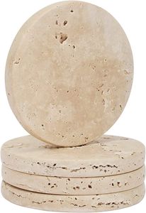 Sous-verres ronds en bois antidérapants au design moderne pour table - Product Image 3