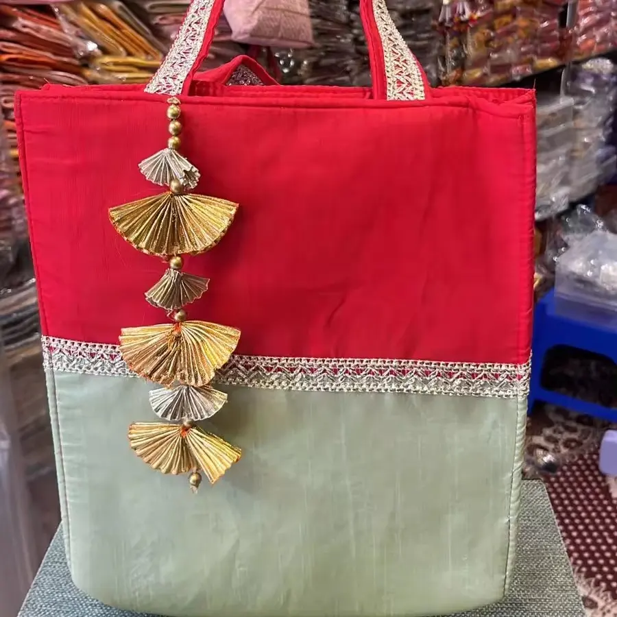 Bolso de mano elegante recién llegado con borla de Gota, bolso de mano para mujer para regalos de boda, bolsas de regalos de recuerdo Mehndi