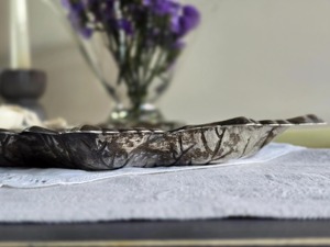 Silver Leaf Shape Embossed Metal <b>Tray</b> With Floral Design Decorative Serving Plate Suitable For <b>Snacks</b> Dry Fruits And Table Decor - Product Image 4