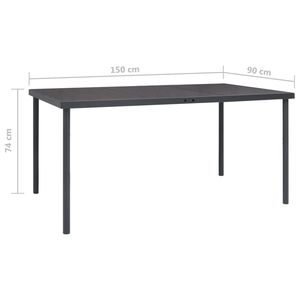 Table à manger en acier anthracite 59.1 "x 35.4" x 29.1 "pour l'extérieur - Product Image 6
