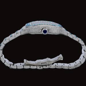 Outstanding Designer Round Moissanite Diamond <b>Square</b> Shaped Case Roman Numerals Dial Only Bezel Iced Out Hip Hop <b>Man's</b> <b>Watch</b> - Product Image 2