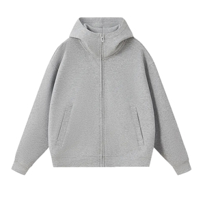 Sweat-shirts à capuche personnalisés pour hommes, fermeture éclair intégrale, décontractés, en molleton, avec cordon de serrage, séchage rapide, 100% coton, manches longues, pour l'automne - Product Image 1