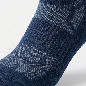 Crew Socks Geometric Pattern Navy Blue Breathable Running Socks for Adults Summer Sport Wear - Product Image 5