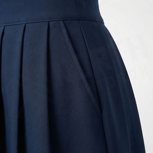 Women Pleated <b>Mini</b> Skirt Solid Color High Waist Comfortable All Seasons Woven Polyester Dress Skirt - Product Image 5