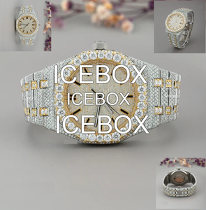 Atractivo Reloj de Pulsera para Hombre con Caja de Acero Inoxidable, Esfera de Cristal, Totalmente Adornado con Diamantes Moissanite, Resistente al Agua 10 Bar - Product Image 3