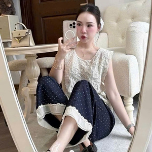 ชุดเซ็ตสองชิ้นสำหรับฤดูร้อน ผ้าฝ้ายเนื้อนุ่ม สวมใส่สบาย ทรงเข้ารูป แฟชั่นธรรมชาติ ซักได้ บรรจุภัณฑ์แบบกำหนดเองได้ - Product Image 6