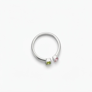 แหวนเพชรทรงเอเมอรัลด์สีชมพู ประดับพลอยรูปหยดน้ำสีเหลือง ตัวเรือนแบบหนามเตย สไตล์คลาสสิก เครื่องประดับชั้นดีสำหรับทุกเพศ - Product Image 3