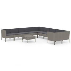 Conjunto Modular Grande de Muebles de Jardín de Ratán PE Gris, Muebles Modulares de Exterior de Primera Calidad - Product Image 2