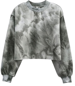 OEM ODM Wholesale Girls' Printed Cropped Short Sleeve Fleece Waterproof Breathable Sweatshirt Oversized Casual Pullover <b>Crop</b> <b>Top</b> - Product Image 3