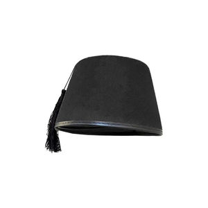 Sombrero Fez Shriner Negro con Borlas, Bordado a Mano en Fieltro Rojo, Clásico, Color Granate, Precio Económico en Venta - Product Image 2