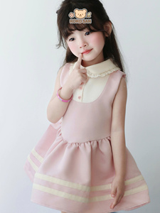 Girls Sleeveless Polo Collar Dress Pleated Skirt Casual Summer Kids Dress Koko San No.13 at Good Price from Koko San - Product Image 1