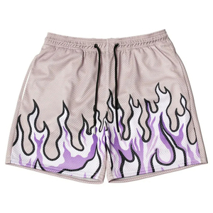 Shorts en maille respirants et écologiques unisexes avec cordon élastique personnalisé, imprimés avec logo pour homme, parfaits pour l'été - Product Image 6