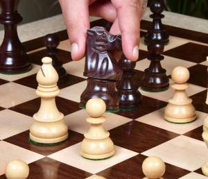 Jeu d'échecs français Lardy de reproduction, pièces Staunton en bois lestées de 3,75 pouces, au meilleur prix - Product Image 3