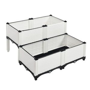 4PCS White Elevated Planting Box for Flower Pots & Planters - Product Image 2