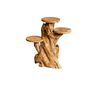 ARTERRA - Soporte de exhibición de lujo hecho a mano con raíz de teca orgánica para Diwali - Uso en interiores/exteriores - Product Image 1