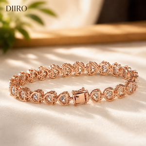 Pulsera de tenis de alta calidad chapada en oro rosa con diamantes en forma de pera, unisex, de moissanita, estilo hip hop. - Product Image 6