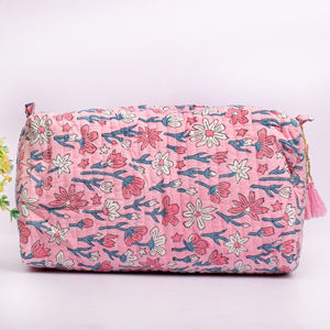 Juego de Bolsas de Maquillaje de Algodón con Estampado Floral, Ecológicas, Colgantes, Hermosas, Portátiles, de Gran Capacidad, para Viajes, Cosméticos, Venta al Por Mayor - Product Image 3