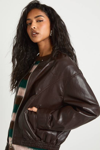 Veste en tricot de polyester Omen, manteau à rivets, fermeture éclair, style punk moto, pardessus pour femme, rouge, noir, blanc, vêtements d'extérieur imperméables et respirants - Product Image 3