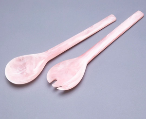 Cuillères et fourchettes à salade classiques pour usage quotidien, fabriquées à la main en résine écologique avec un design coloré pour les fêtes - Product Image 6