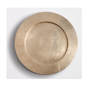 Assiettes de présentation rondes en laiton finition classique pour table à manger, élégantes pour mariage, banquet, événement, décoration de table, présentation - Product Image 1