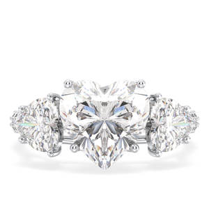 Anillo de compromiso REYES Classic con moissanita en forma de corazón de 4.20 quilates en plata de ley 925, joyería fina de lujo para regalos de boda - Product Image 1