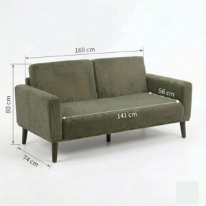 Two Seat Modern Square Living <b>Sofa</b> Straight Fabric Upholstery Eco-Friendly Compressed Foam <b>Wooden</b> <b>Frame</b> for Apartment Hotel Use - Product Image 6
