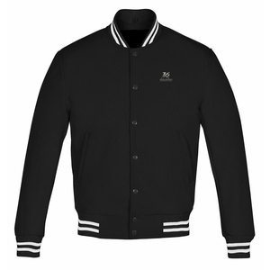 Jaket Varsity Hitam Premium untuk Siswa Laki-laki Pabrik Grosir OEM untuk Distributor Seragam 2026 - Product Image 1
