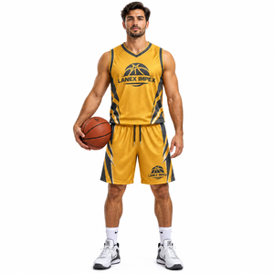 Ensemble Maillot et Short de Basketball Doré pour Hommes – Tenue de Sport Personnalisée avec Logo et Numéros – Vente en Gros Direct Usine - Product Image 2